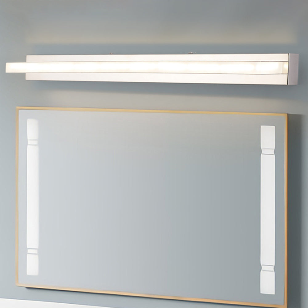Arisha Elegant Rectangular Mirror Front Vanity Sliver White Wall Light | ventumra
