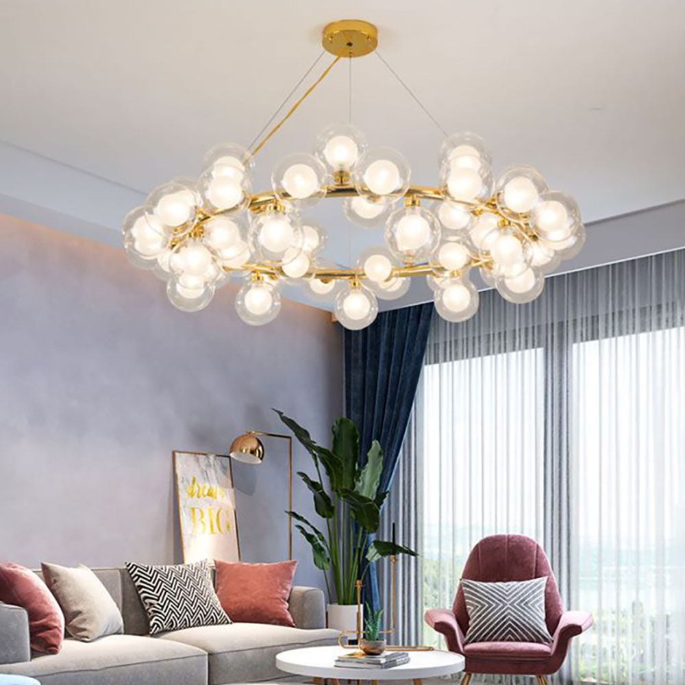 Valentina Modern Gold Bubble Pendant Light, Metal & Glass | ventumra