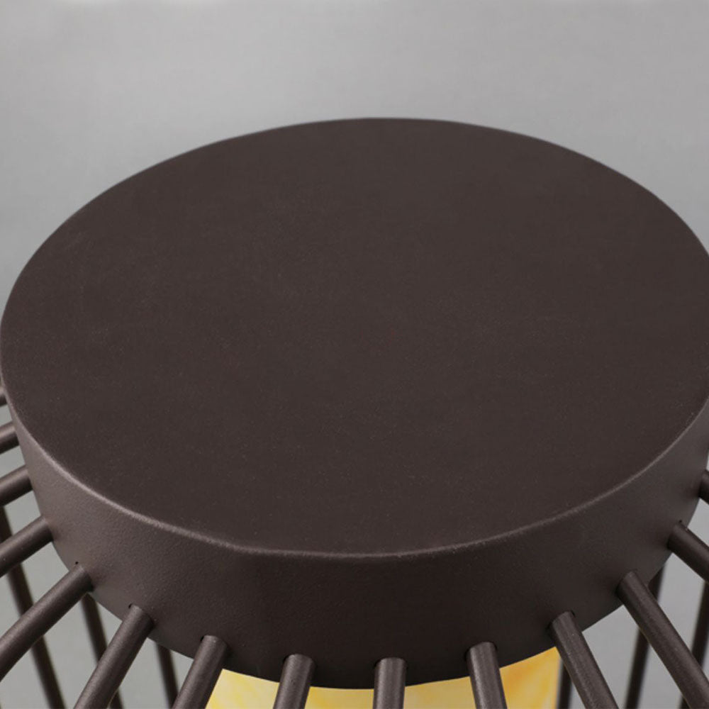 Ray Lantern Solar/Rechargeable Outdoor Floor Lamp, Brown | ventumra