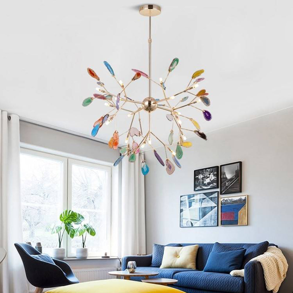 Arisha Flower Branch Semi-flush Mount Ceiling Light, 4 Colour | ventumra