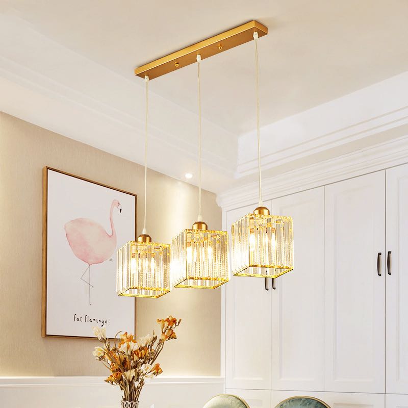 Vina Modern Cluster Cylinder Glass Pendant Light, Black/Gold - Neutralighting