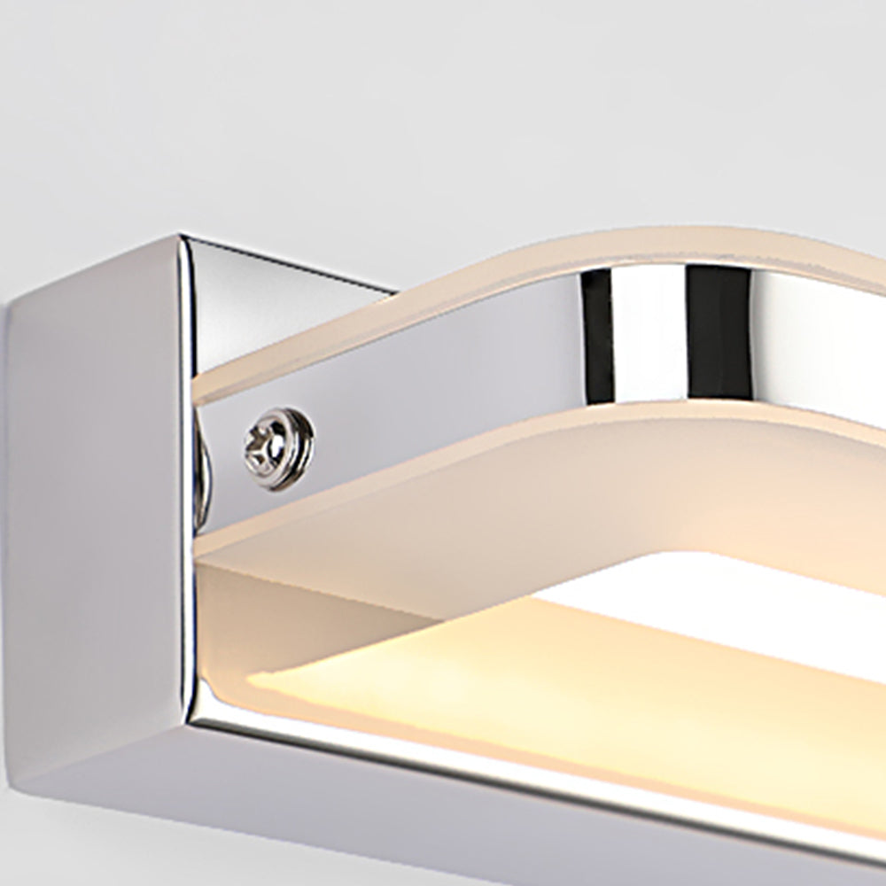 Arisha Nordic Linear Metal Mirror Front Wall Lamp, Chrome/Black | ventumra
