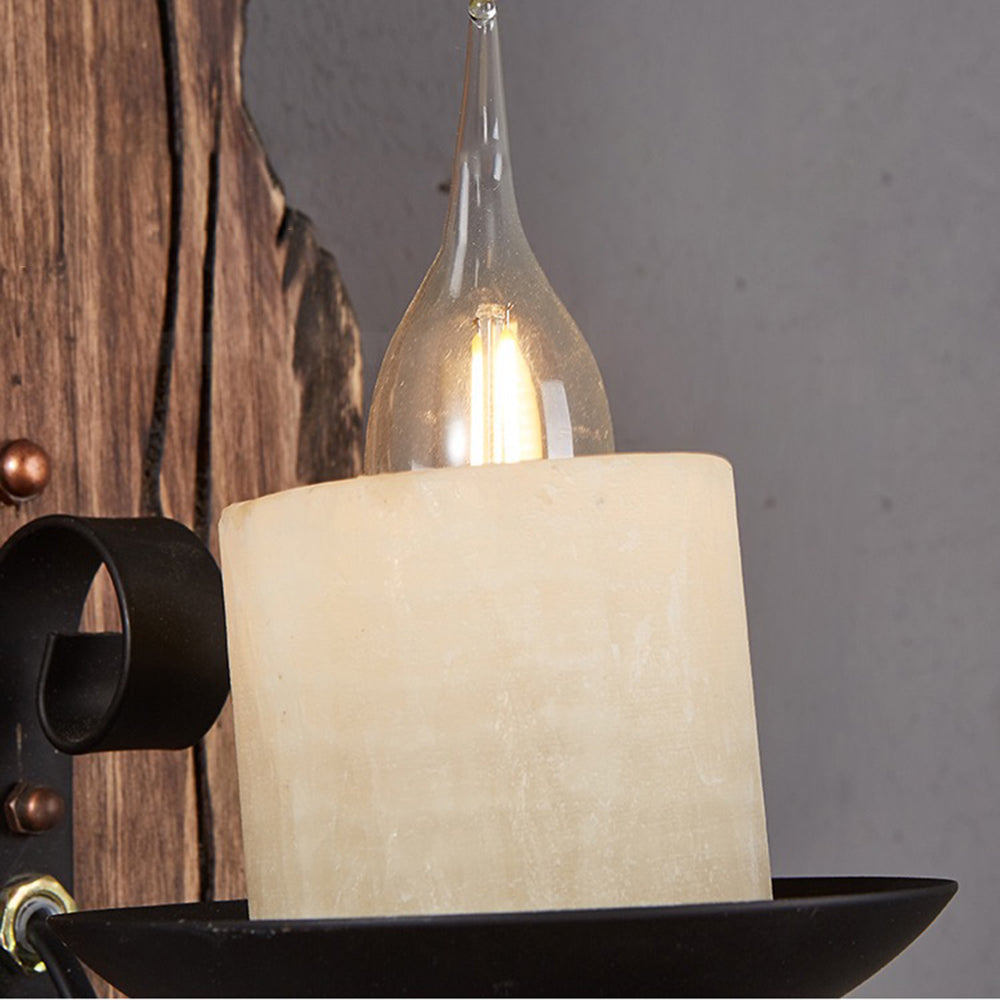 Epoch Wall Lamp Rectangular Vintage, Wood/Metal, Bedroom | ventumra
