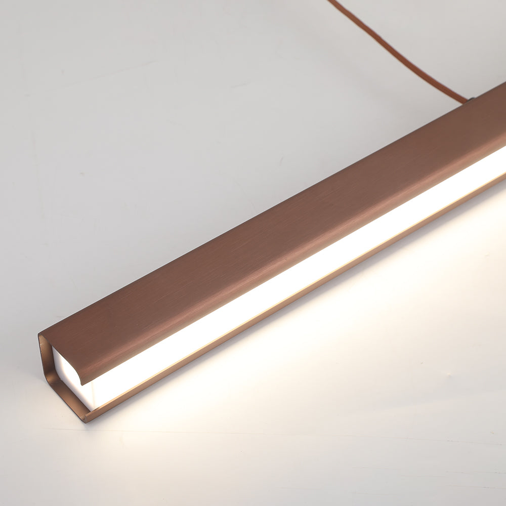 Nowoczesna liniowa metalowa lampa wisząca LED Thala, czarno-brązowa | ventumra