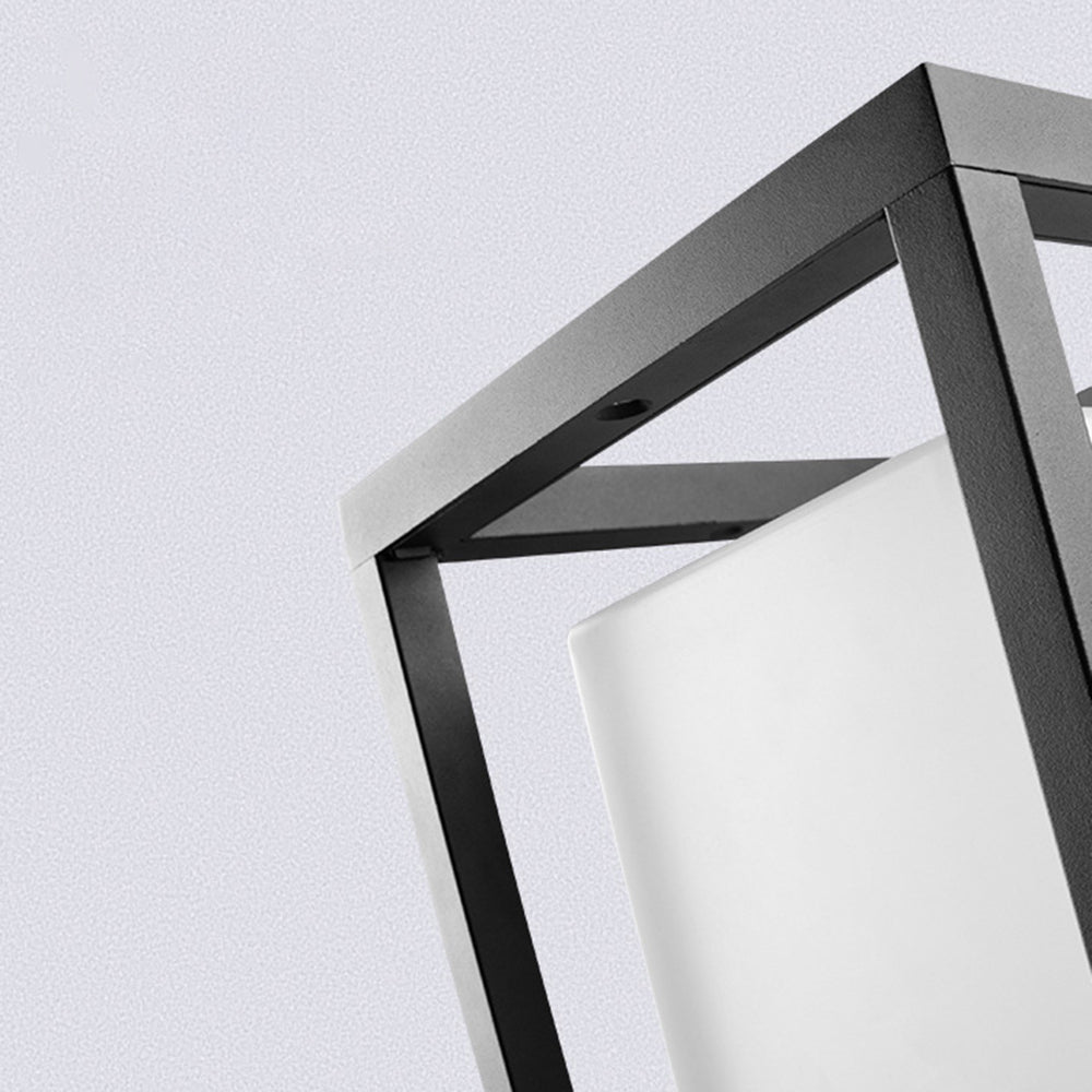 Ray Modern Rectangular Metal Outdoor Lamps, Black | ventumra