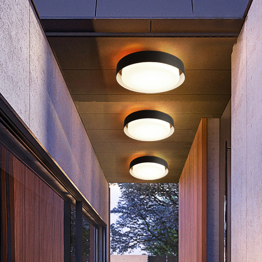 Ray Modern Round Flush Mount Ceiling Light, Metal/, White/Black | ventumra