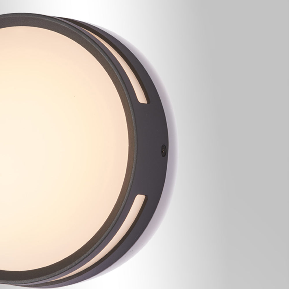 Ray Modern Round Metal/ Outdoor Waterproof Wall Lamp, Black | ventumra