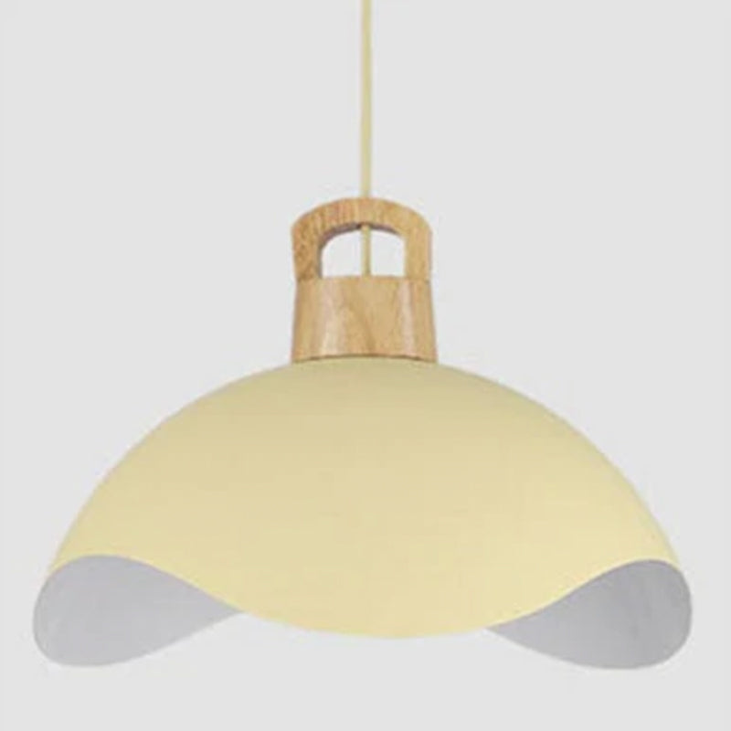 Valentina Colorful Shade Single Pendant Lights, Wood & Metal | ventumra