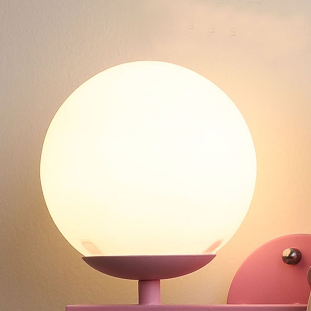 Aria Modern Metal/Glass Wall lamp, White & Pink | ventumra