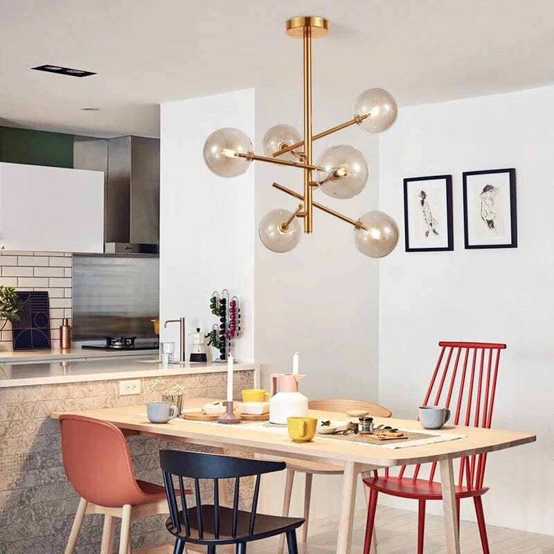 Astra Bubble Pendant Light in Modern Iron Resin Finish