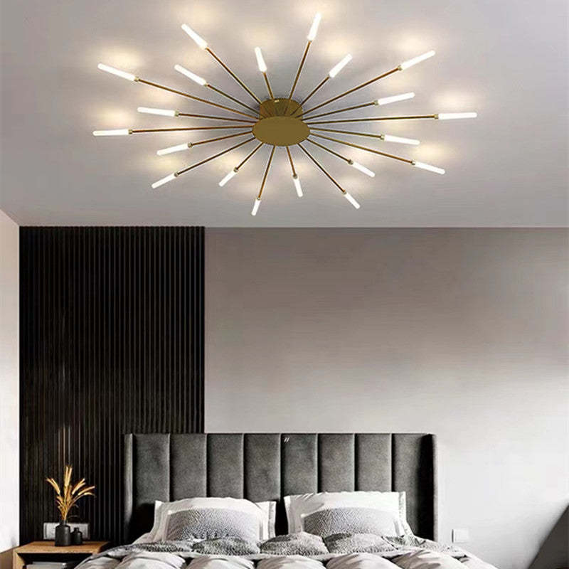 Wesley Flush-Mount Ceiling Light Fireworks, Black/Gold - Neutralighting