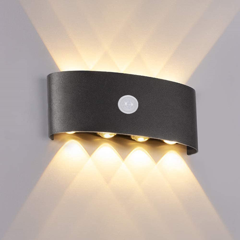Ray Modern Simple Metal/ Fixtures Up And Down LED Light Wall Lamp, Black/White | ventumra