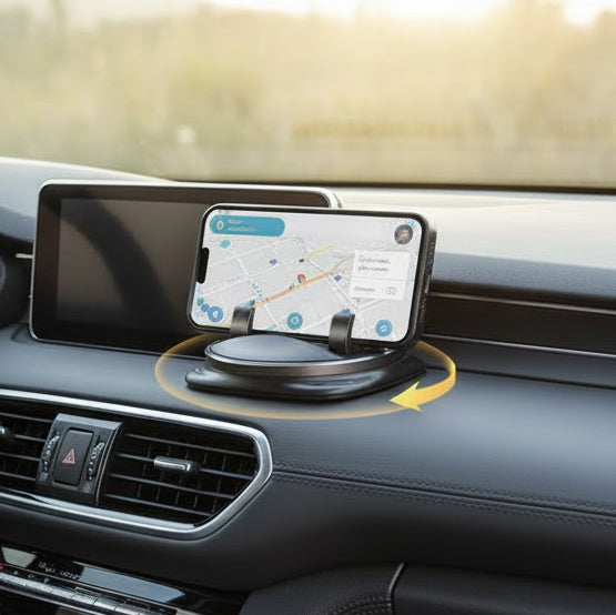 AeroGrip 360 mobiltelefon-tartó — Forgatható rögzítő, matt fekete kivitel
