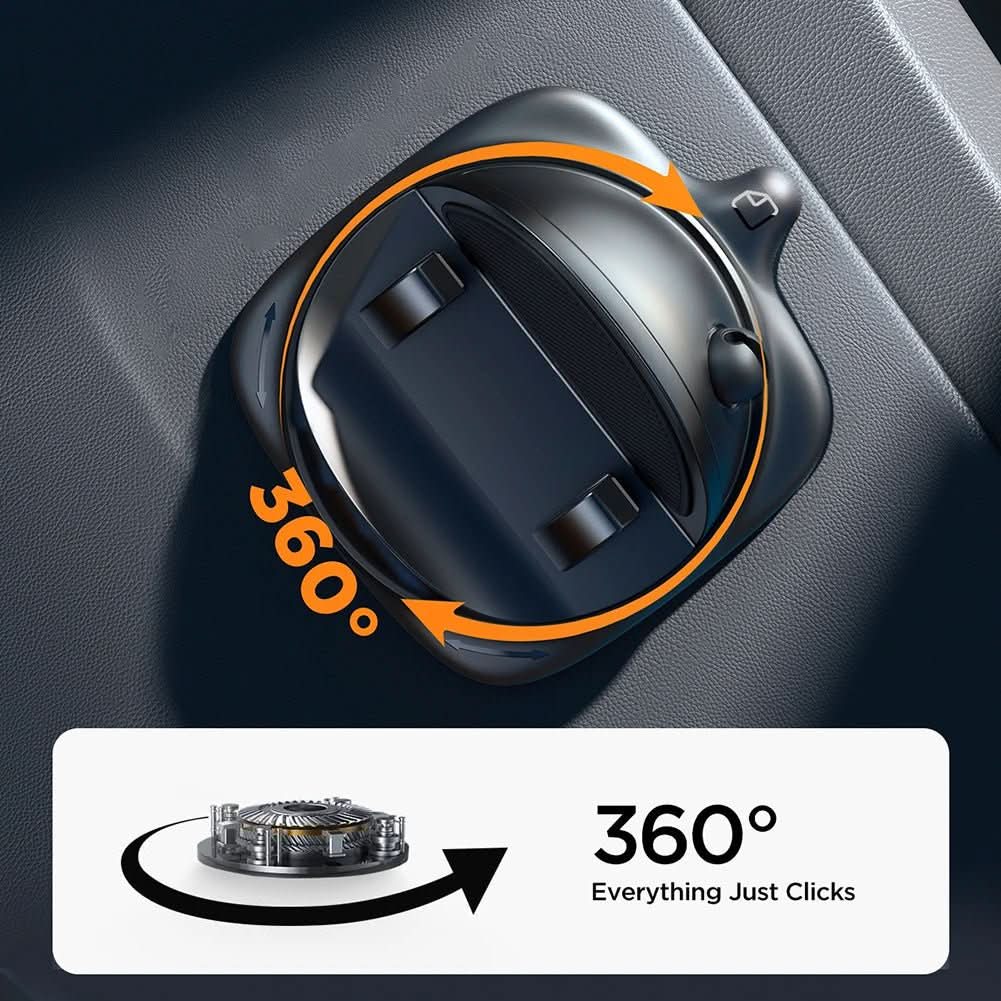 AeroGrip 360 mobiltelefon-tartó — Forgatható rögzítő, matt fekete kivitel
