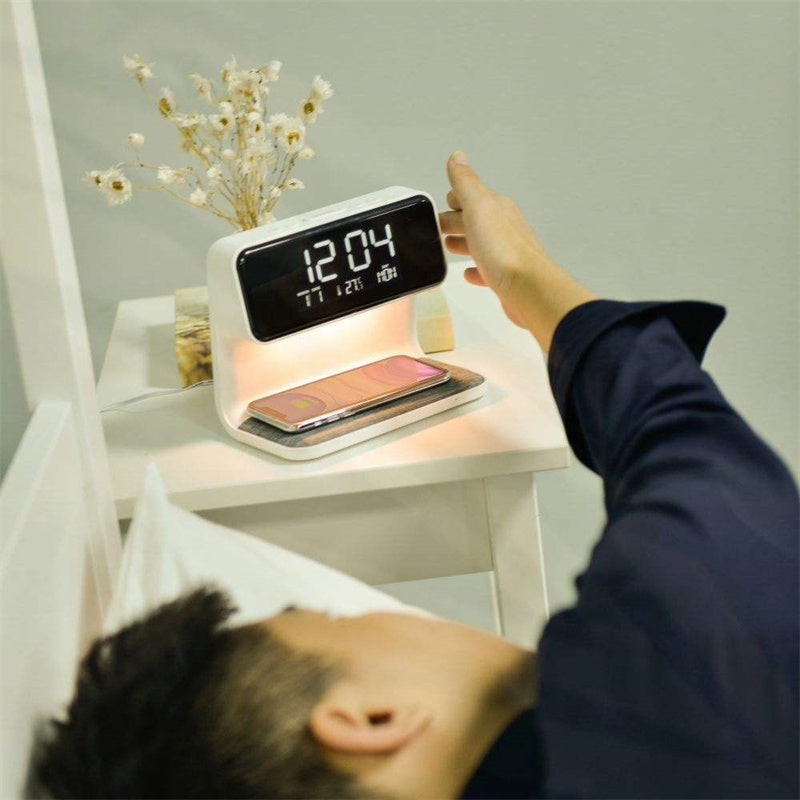 Solivon 3-in-1 Bed Lamp With Wireless Charger And LCD Alarm