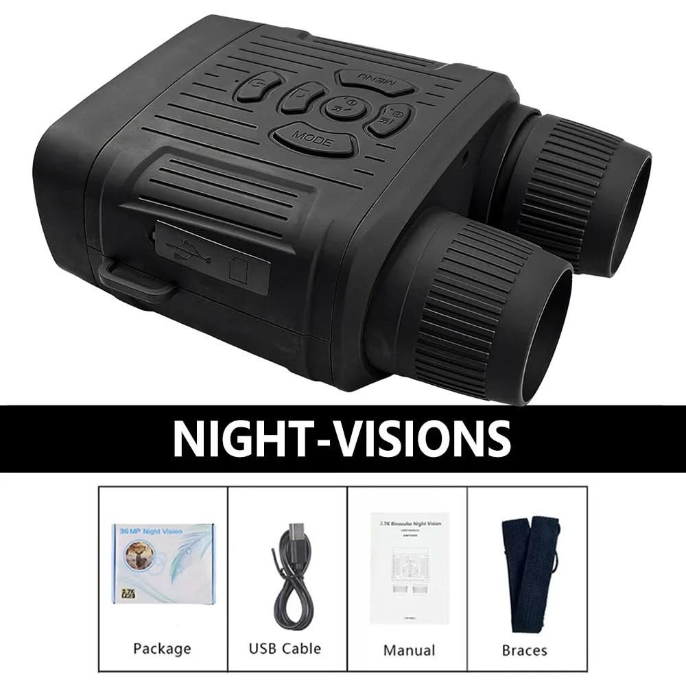 LumaGuard 300 Meter Range Night Vision Binoculars — Integrated Recording