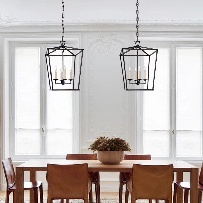 Asteron Retro Candle Cage Pendant Light for Dining Rooms