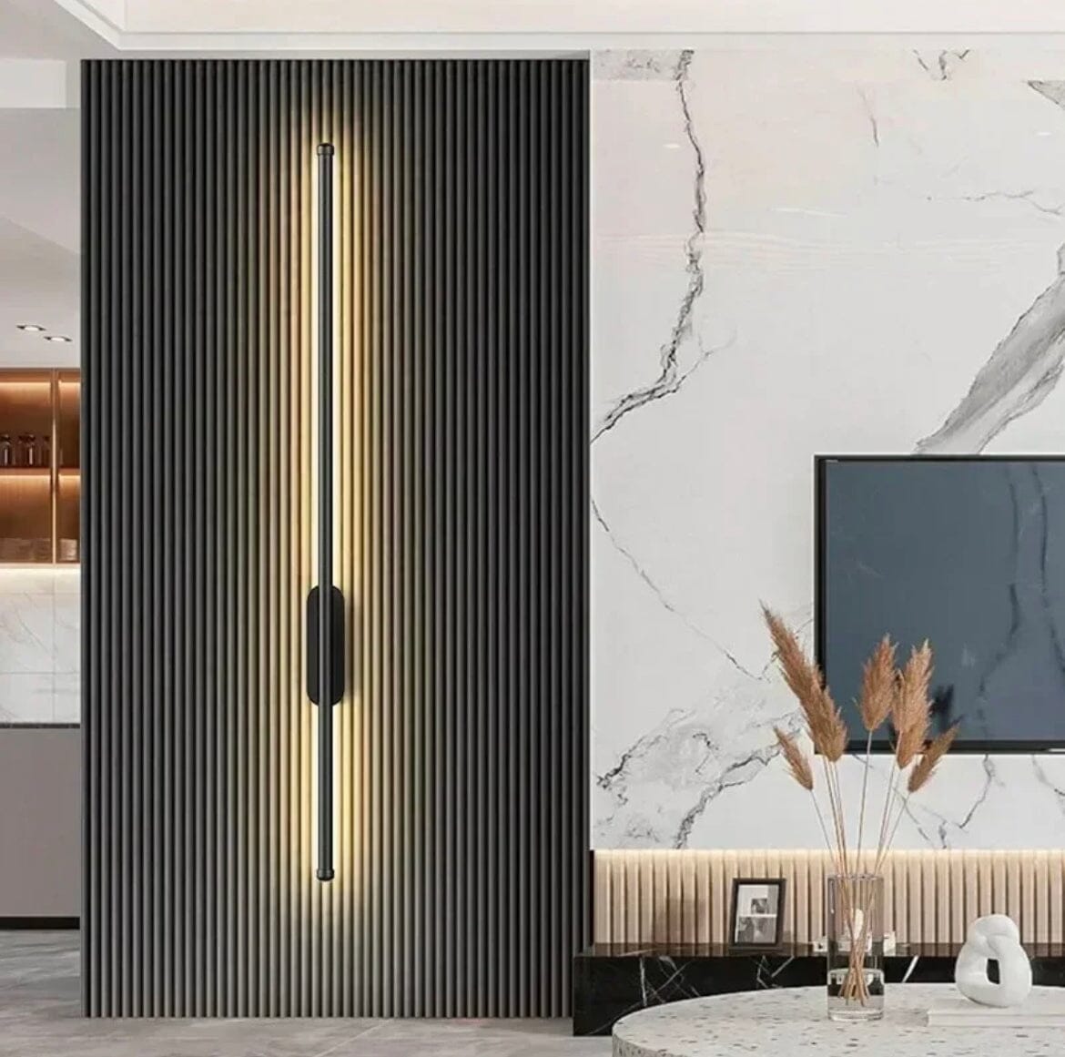 Noir Tube Wall Lamp in Black Metal for Modern Living