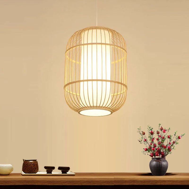 Kuro Hand-Woven Knitted Rattan Bamboo Vintage Pendant Light | ventumra