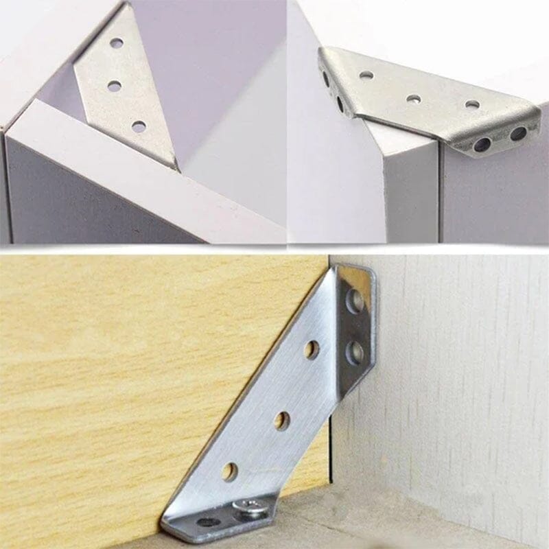 Stainless Steel Furniture Corner Connectors — Trapezoid Support