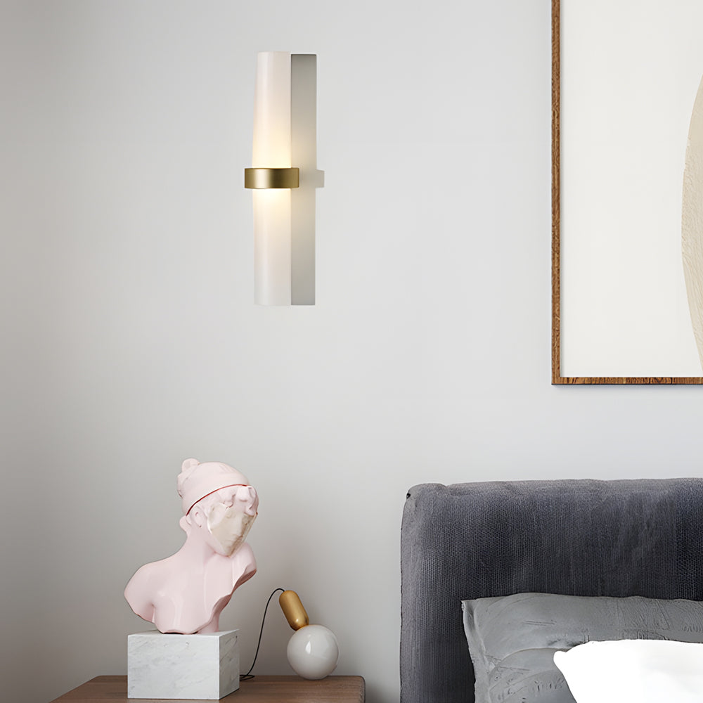 NovaStone | Frosted Glass Tube Wall Lamp in Warm White for Living Room