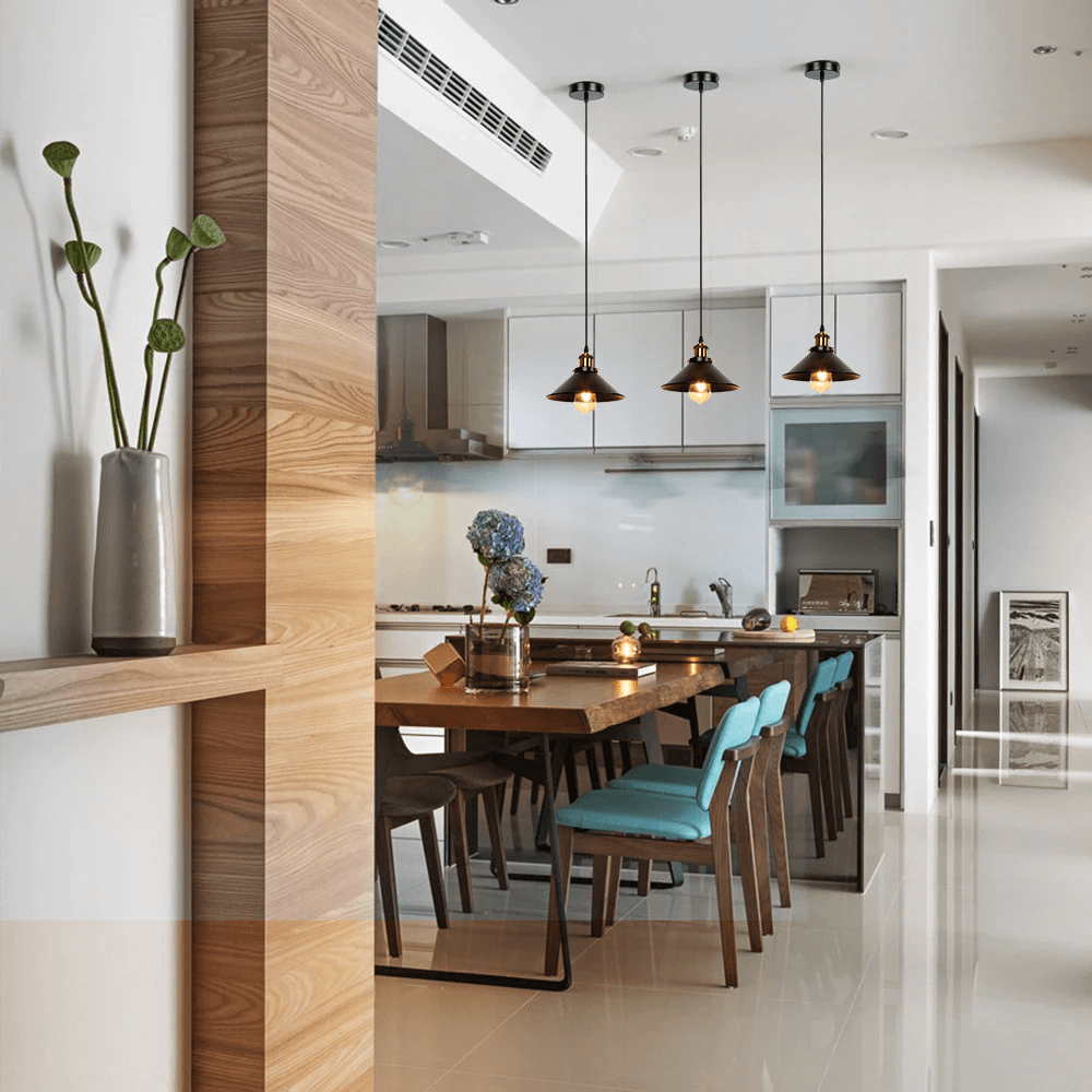 Elora Brass Cone Pendant Light in Vintage Industrial Style