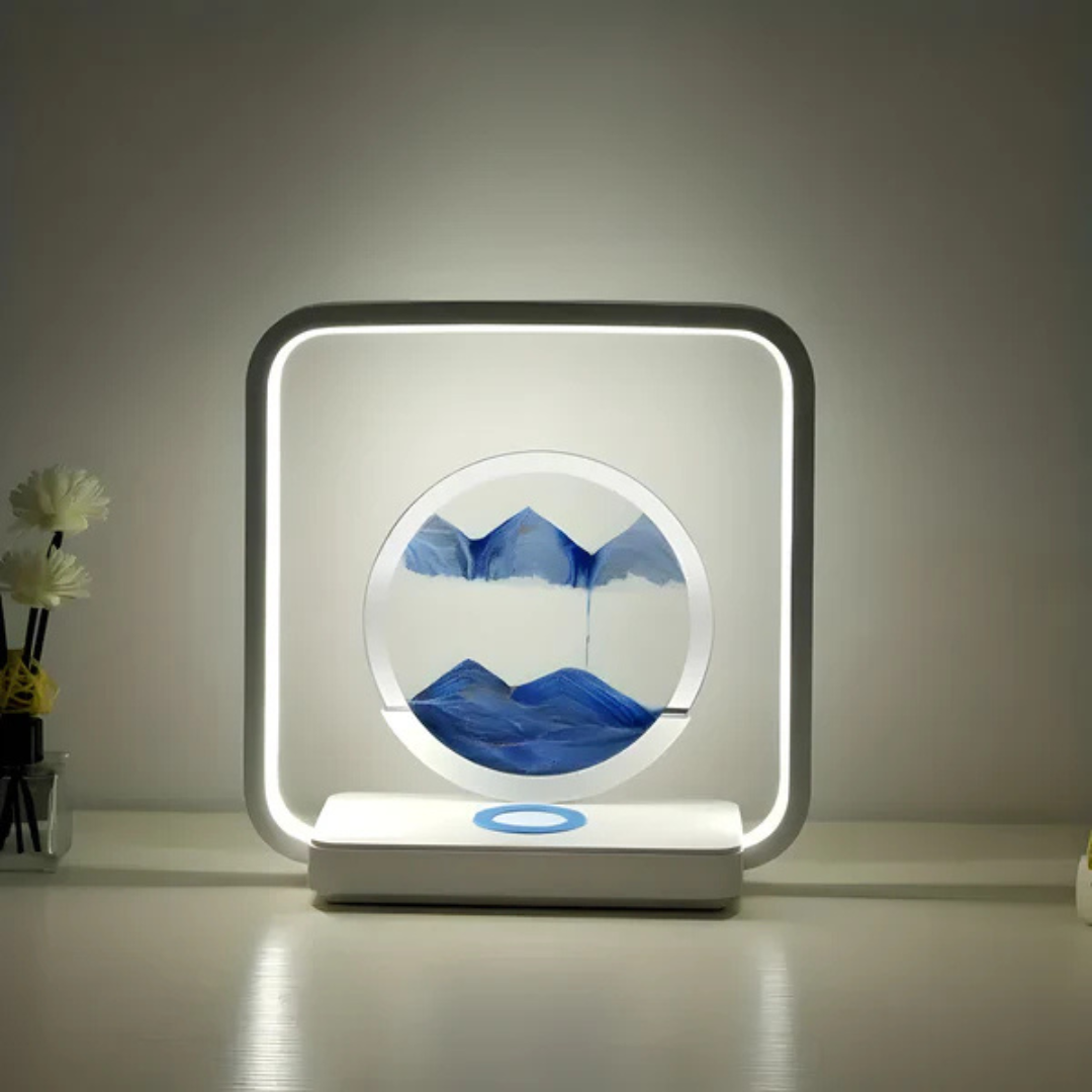 Lunara 3D LED Night Lamp With Flowing Sand Stream For Home