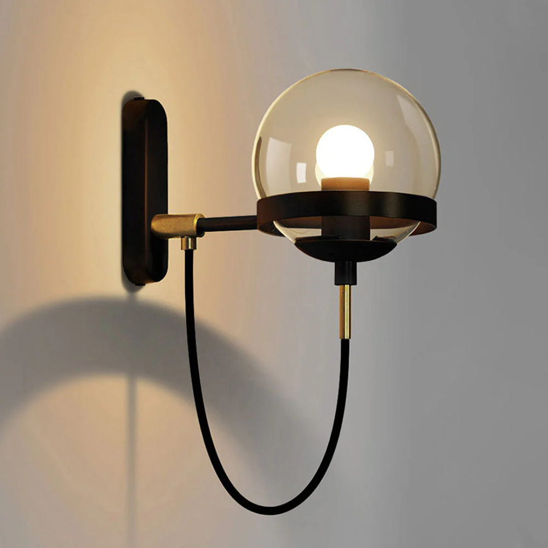 Aurelin | Modern Glass Globe Wall Lamp For Cozy Rooms