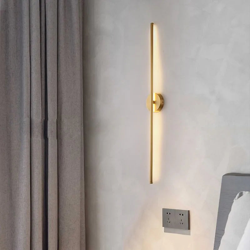 Fauro Modern Linear Metal&Silica Gel Wall Mount Lamps, Gold | ventumra