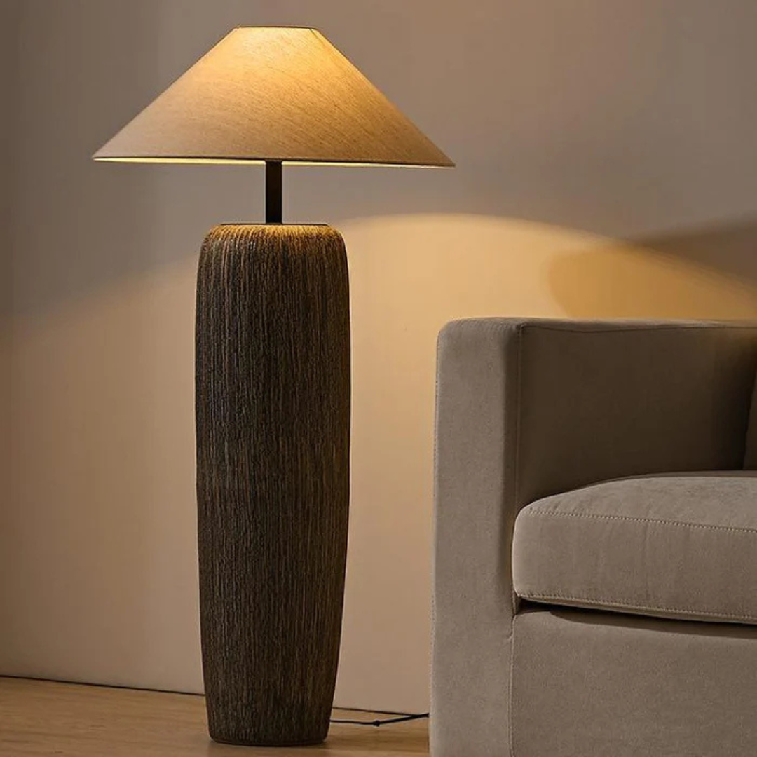 Eldwyn | Weathered Wooden Floor Lamp for Cozy Living Rooms