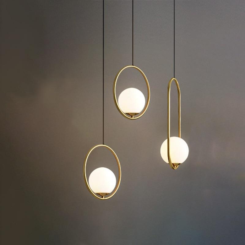 Liora Glass Pendant Light With Iron Frame 120cm Cable