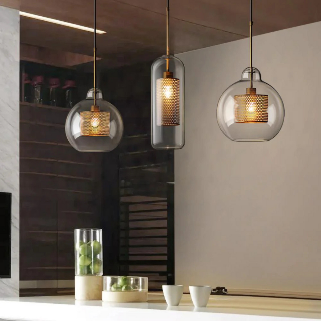 Eldara Glass Dining Pendant Light in Vintage Style
