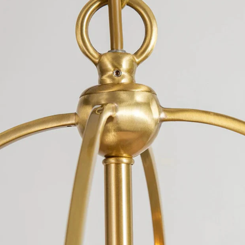 Elara Contemporary Fabric Pendant Light with Brass Frame