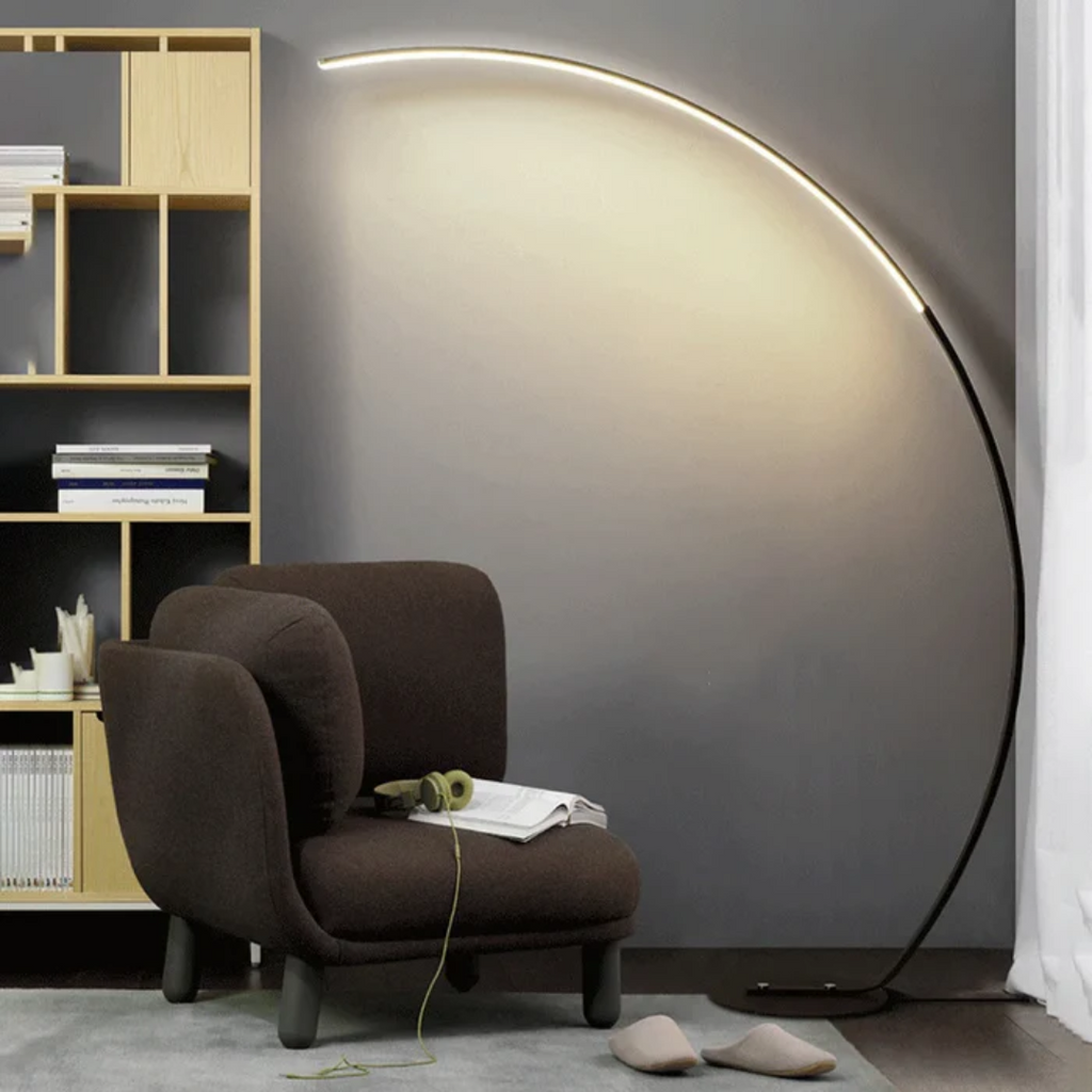Lumera Minimalist Arc LED Floor Lamp For Living Room