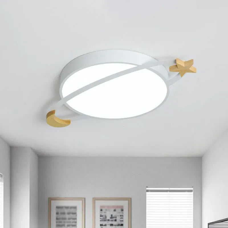 Arisha Modern Round Flush Mount Ceiling Light, Grey/White/Green | ventumra
