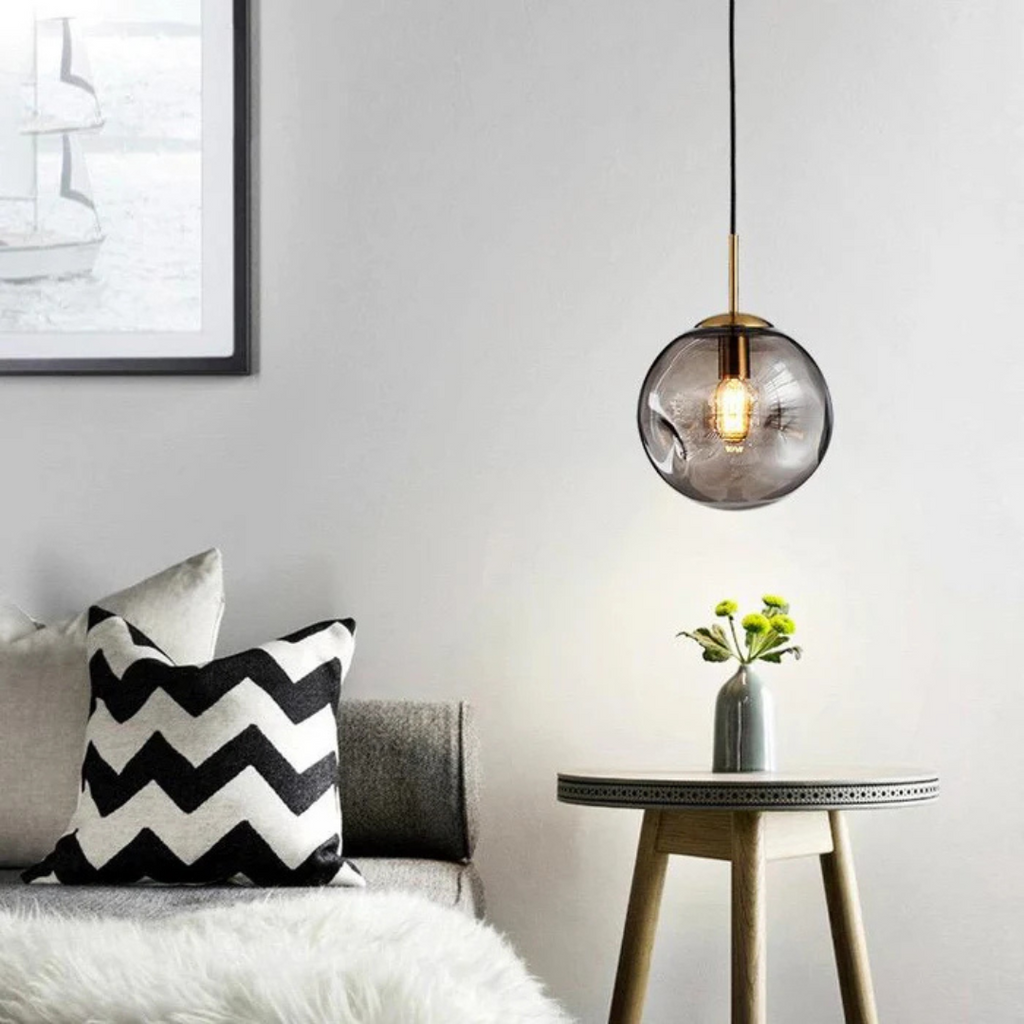 Aurora Glass Globe Pendant Light for Dining Table by Noria