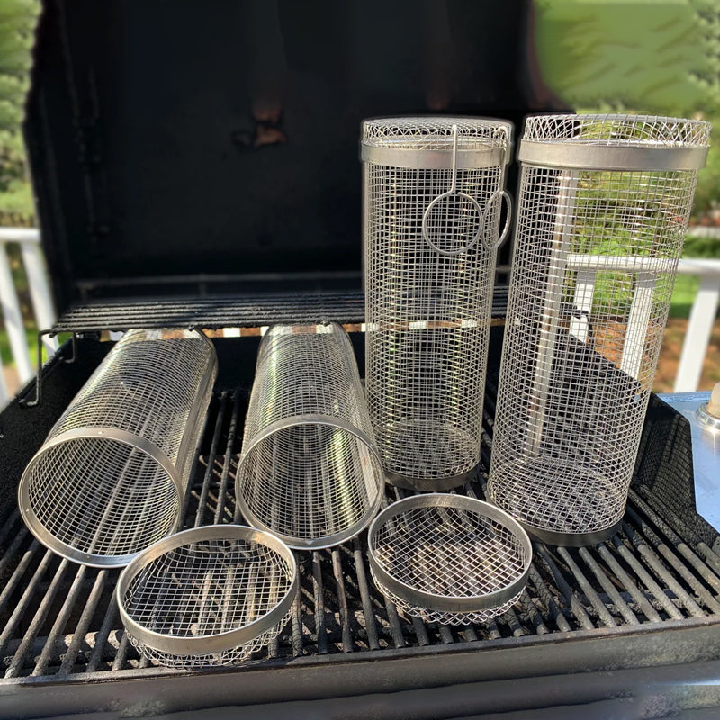Stainless Steel Grill Basket — 360° Even-Heating BBQ Tool