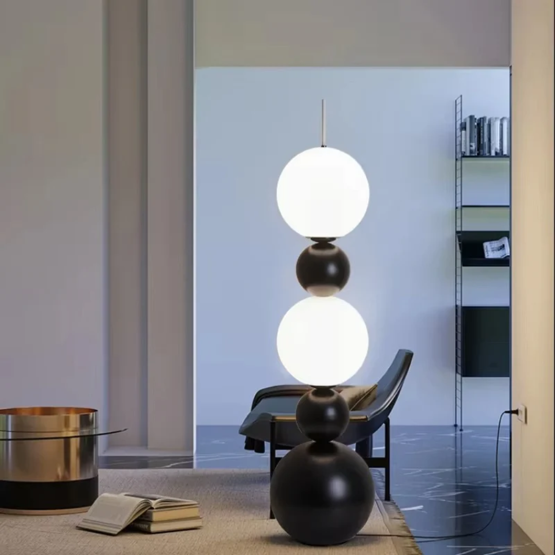 Ardena Gourd-Shaped LED Floor Lamp With Natural Materials
