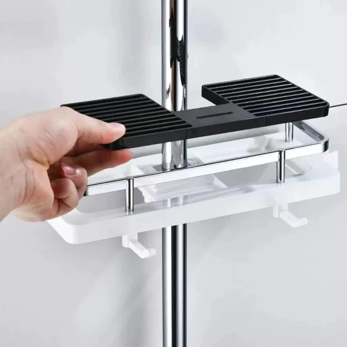 AquaSpace veggmontert dusjorganisator — oppbevaring uten boring