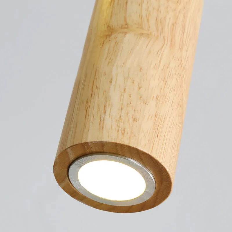 Muto Cylindrical Wood Pendant Light, for Bedroom & Kitchen Island | ventumra