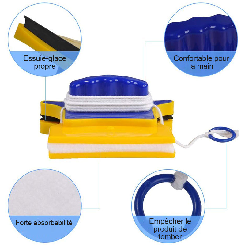Curățător magnetic pentru ferestre, cu două fețe - unealtă pentru geamuri cu panouri duble
