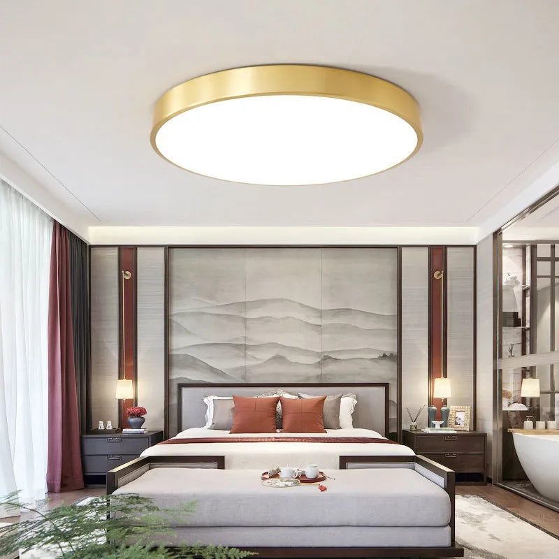 Arisha Nordic LED Gold Round Ceiling Light, Metal & | ventumra