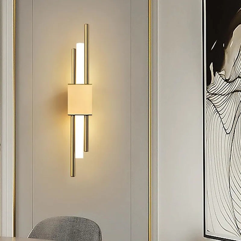 Aurena Modern Black And Gold LED Wall Lamp For Bedroom