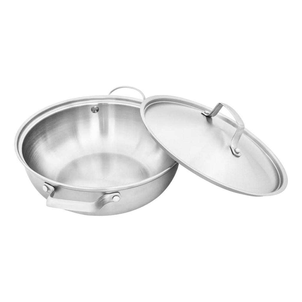 NovaCook Universal Stainless Steel Cooking Pot With Lid — Polished Silver Body