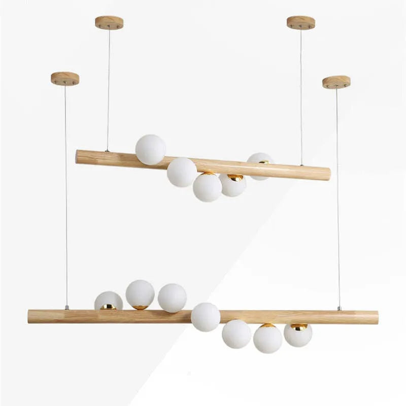 Valentina Glass Bubble Pendant Light Wood/Walnut | ventumra