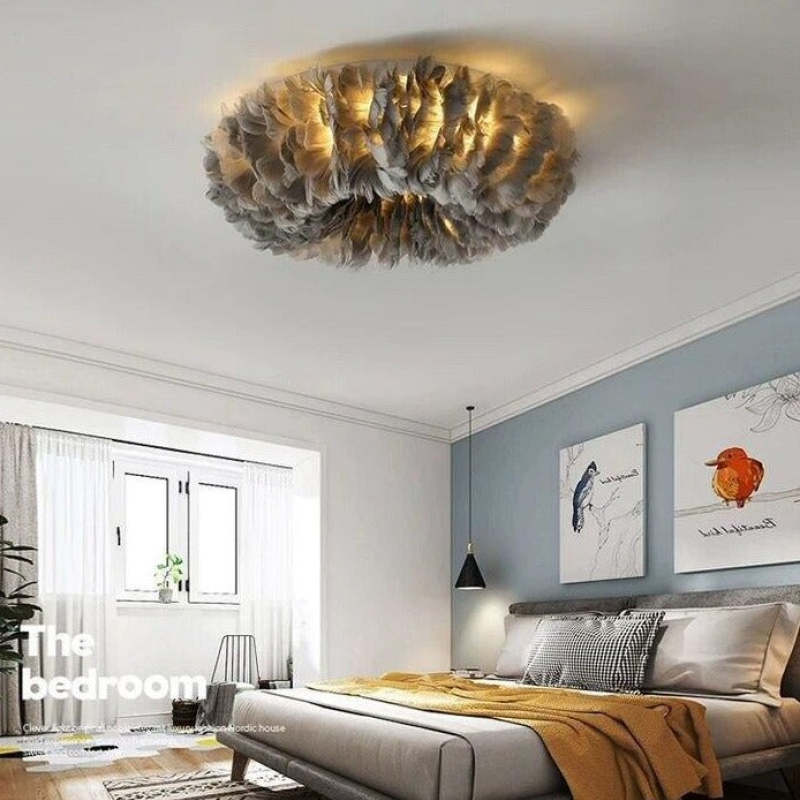 O'Moore Swan Feather Round Ceiling Light | ventumra