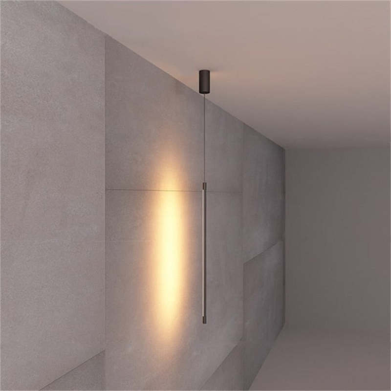 Erix Minimalist Linear Pendant Light Bedside, Black - Neutralighting