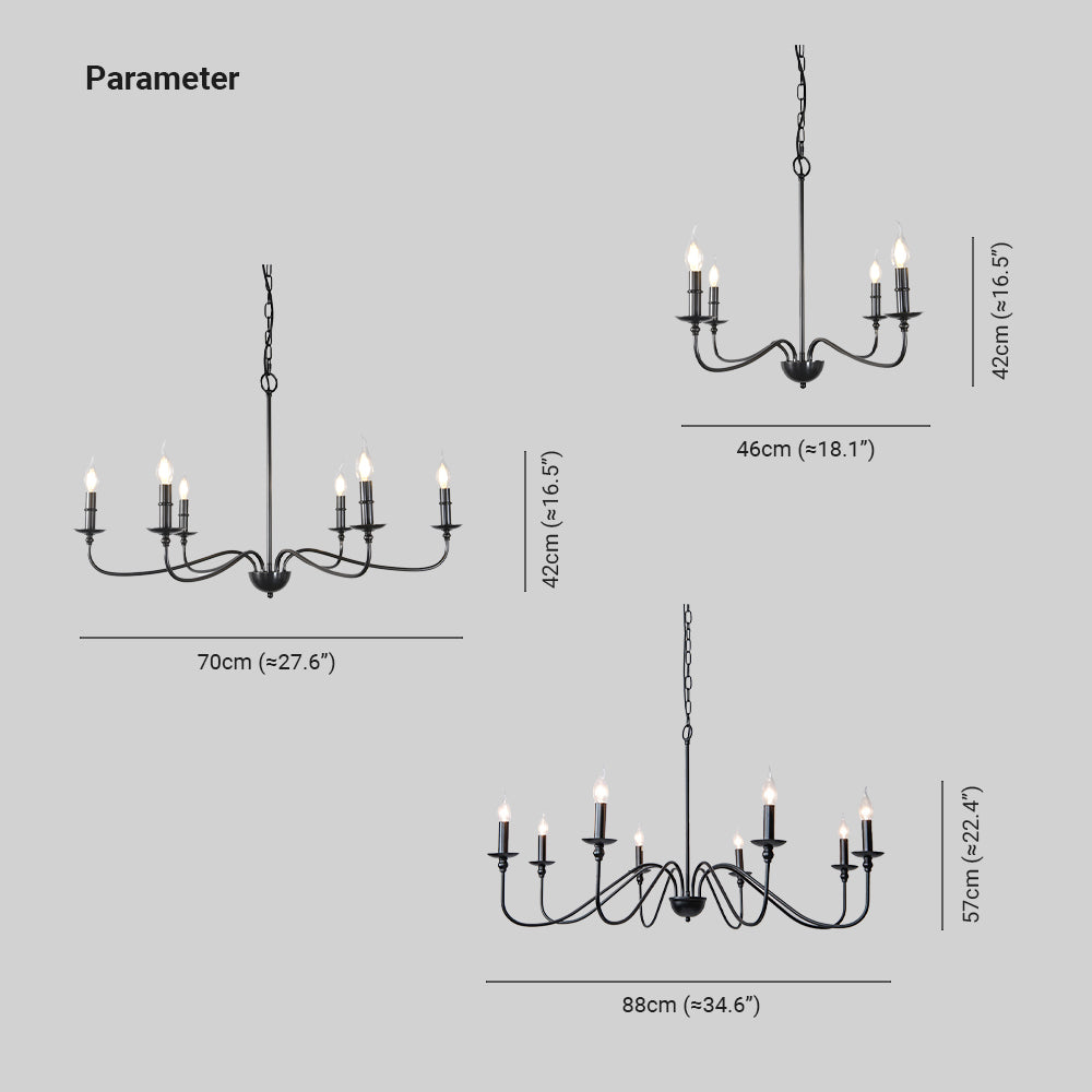 Orix Retro Vintage Candle Metal Chandelier | ventumra