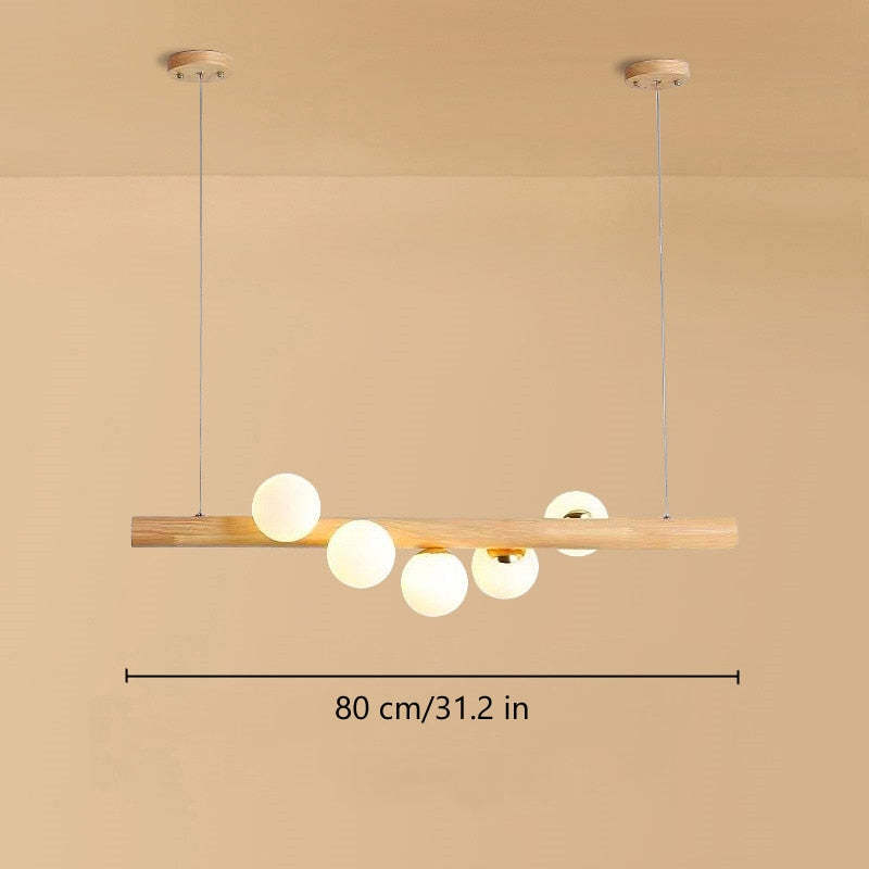 Valentina Glass Bubble Pendant Light Wood/Walnut | ventumra