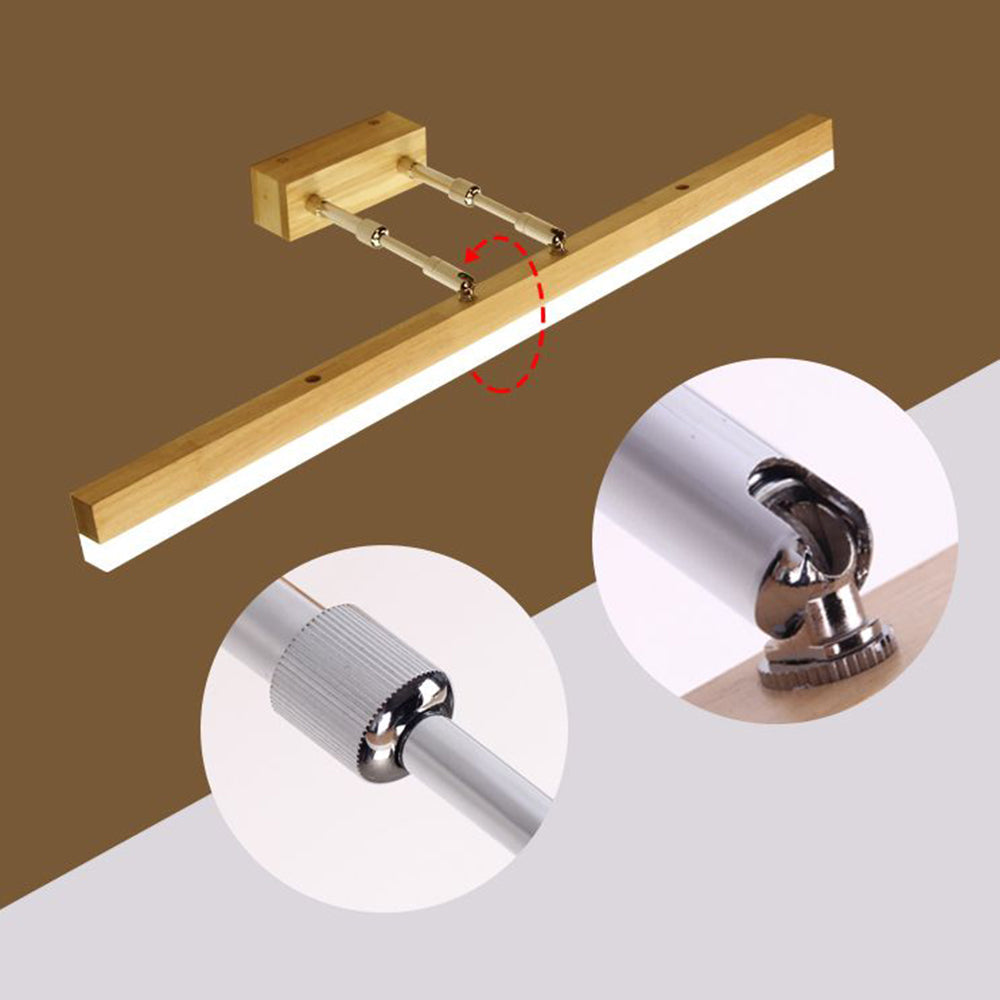 Muto Classic Wood Stretchable Mirror Vanity Bathroom Wall Lamp | ventumra